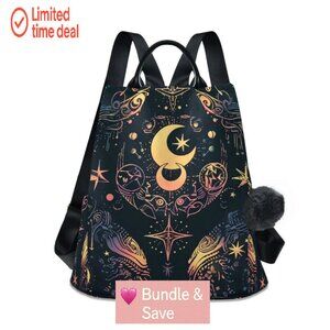 Anti-Theft Laptop Backpack with Plush Ball, 13-14 Inch, Polyester